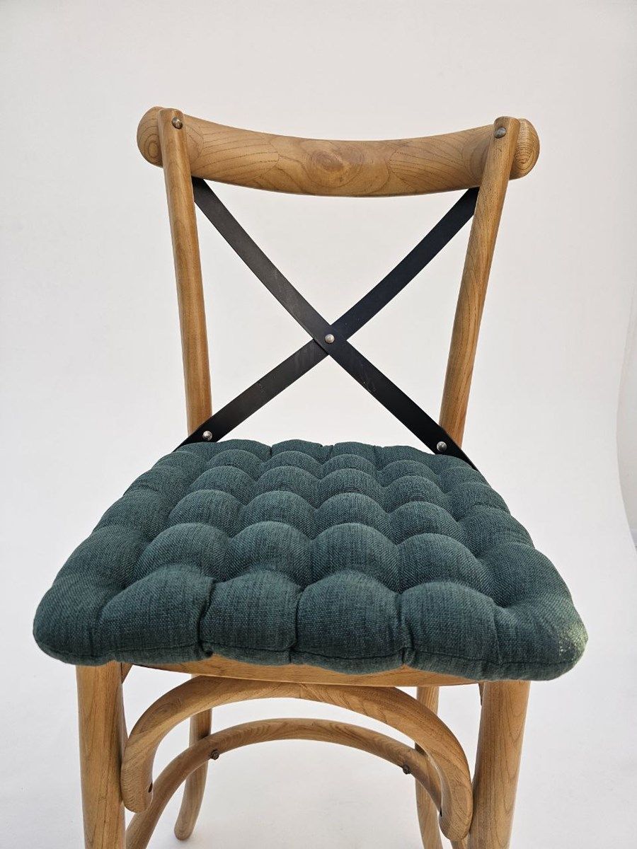 снимок Био-подушка на стул с лузгой гречихи, рогожка, зеленая,  40*40 + лаванда от магазина BIO-TEXTILES ОПТ