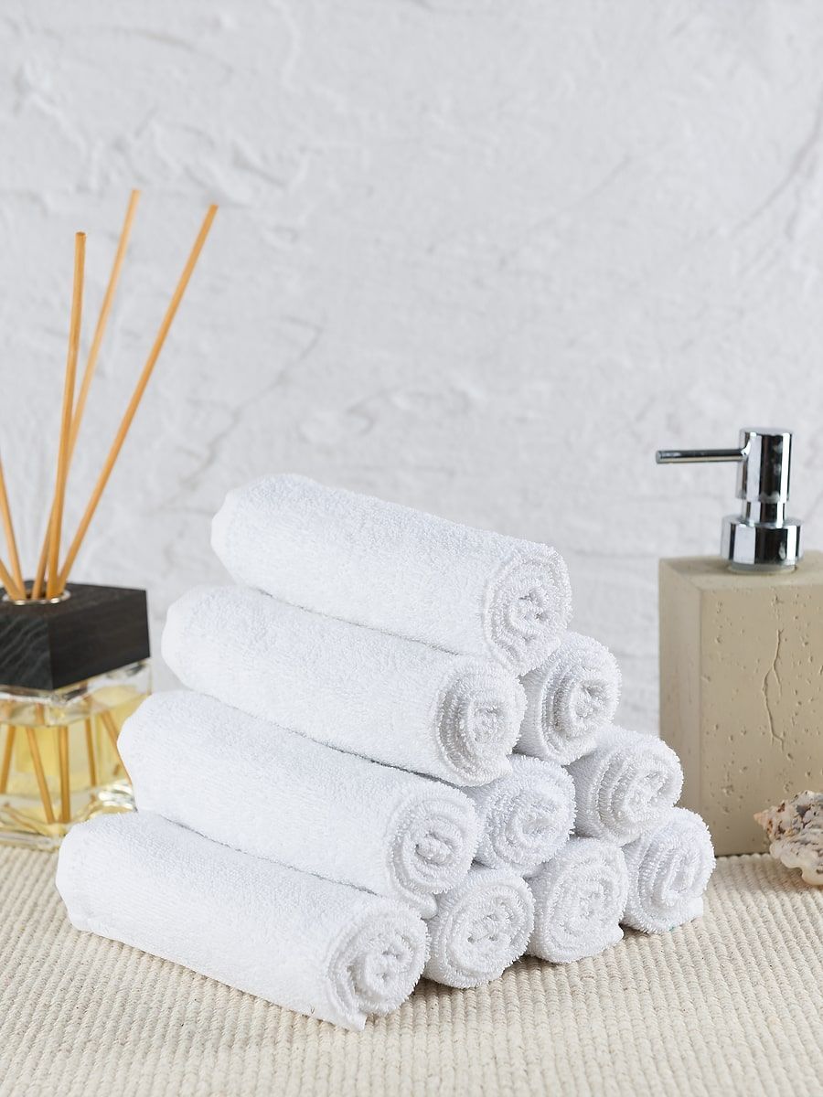 снимок Набор махровых салфеток 10 шт ( 30*30 ) белый от магазина BIO-TEXTILES ОПТ