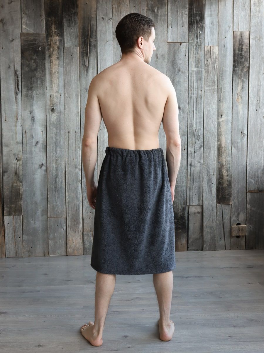 снимок Набор для сауны мужской темно-серый от магазина BIO-TEXTILES ОПТ