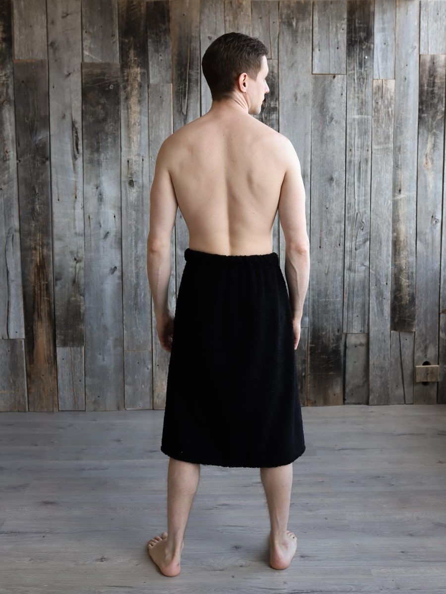 снимок Набор для сауны мужской черный (заказ от 20шт.) от магазина BIO-TEXTILES ОПТ