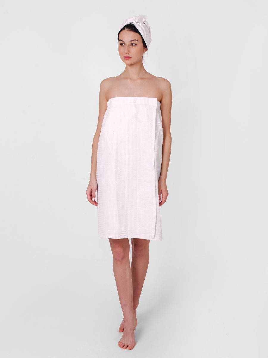 снимок Набор для сауны вафельный белый от магазина BIO-TEXTILES ОПТ