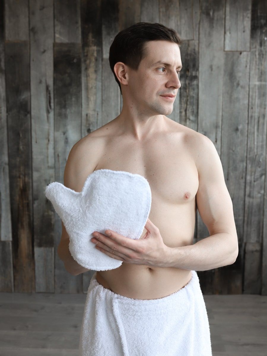 снимок Набор для сауны мужской белый (заказ от 20шт.) от магазина BIO-TEXTILES ОПТ