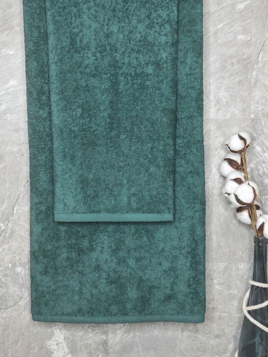снимок Набор махровых полотенец 2 шт (50*90, 70*140) малахит от магазина BIO-TEXTILES ОПТ