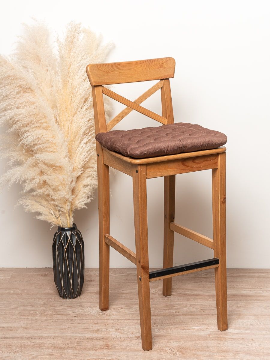 снимок Био-подушка на стул с лузгой гречихи коричневая 40*40 от магазина BIO-TEXTILES ОПТ