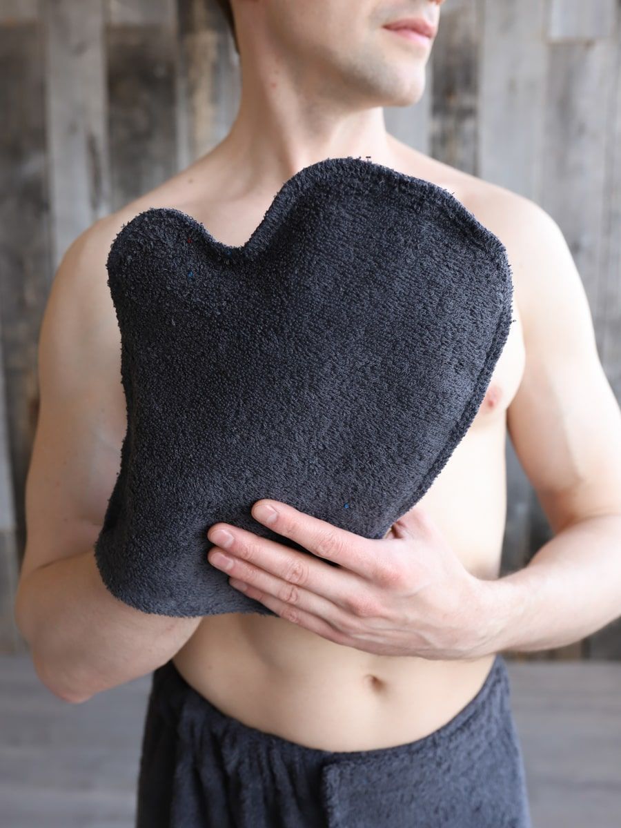 снимок Набор для сауны мужской темно-серый от магазина BIO-TEXTILES ОПТ