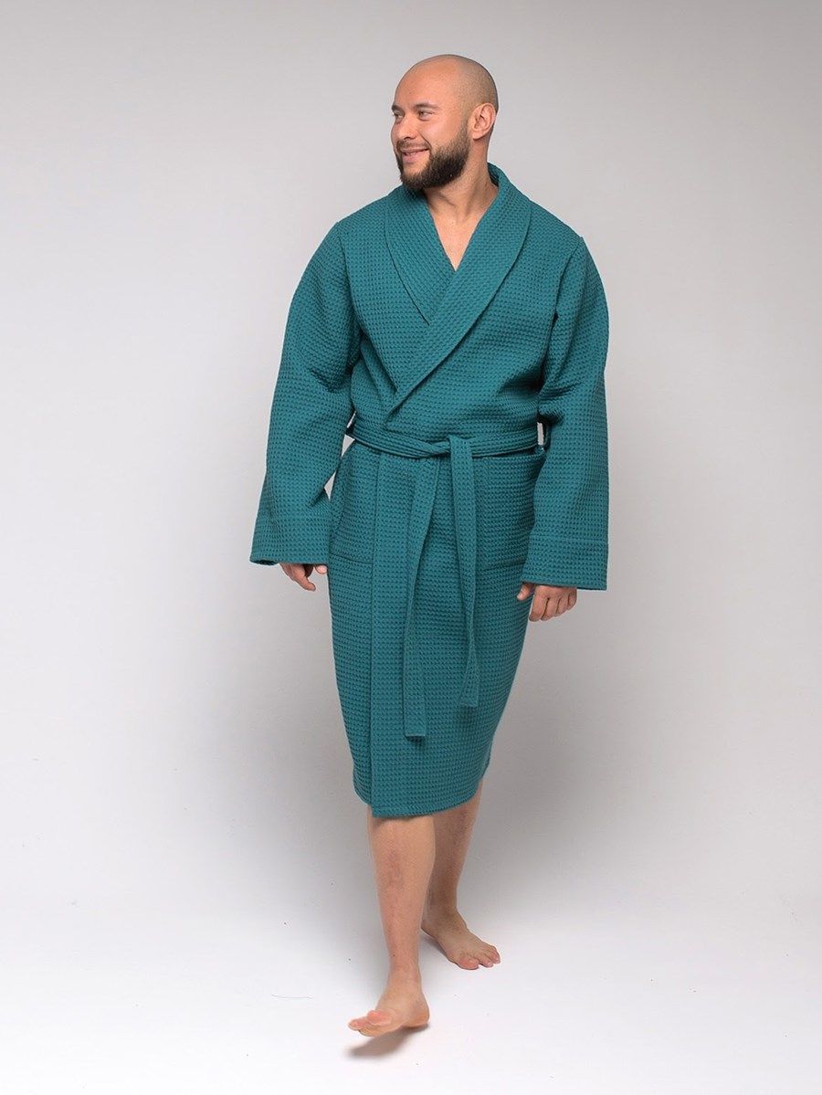 снимок Халат вафельный PandaHug Оrlando малахит от магазина BIO-TEXTILES ОПТ