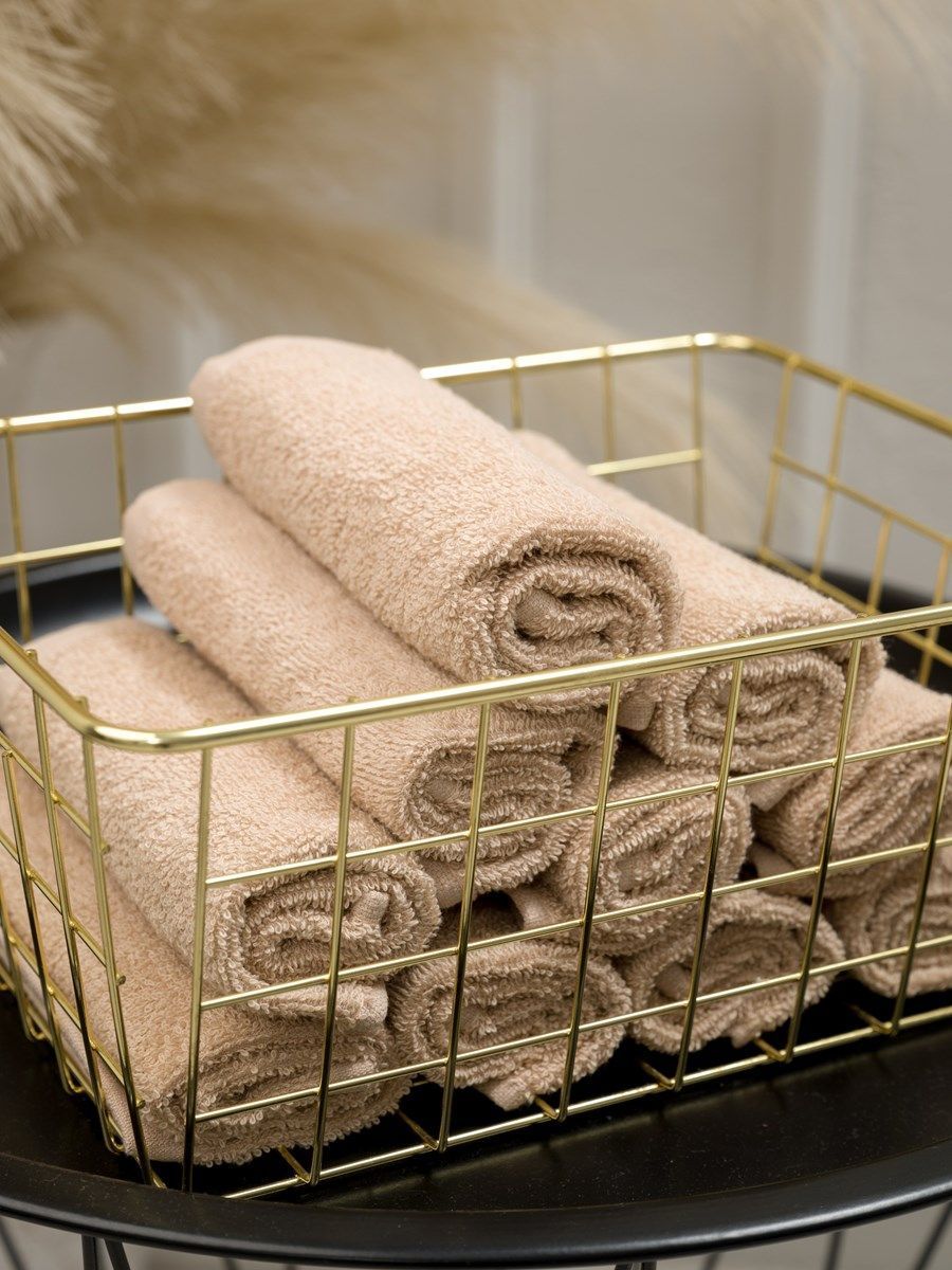 снимок Набор махровых салфеток 10 шт ( 30*30 ) бежевый от магазина BIO-TEXTILES ОПТ