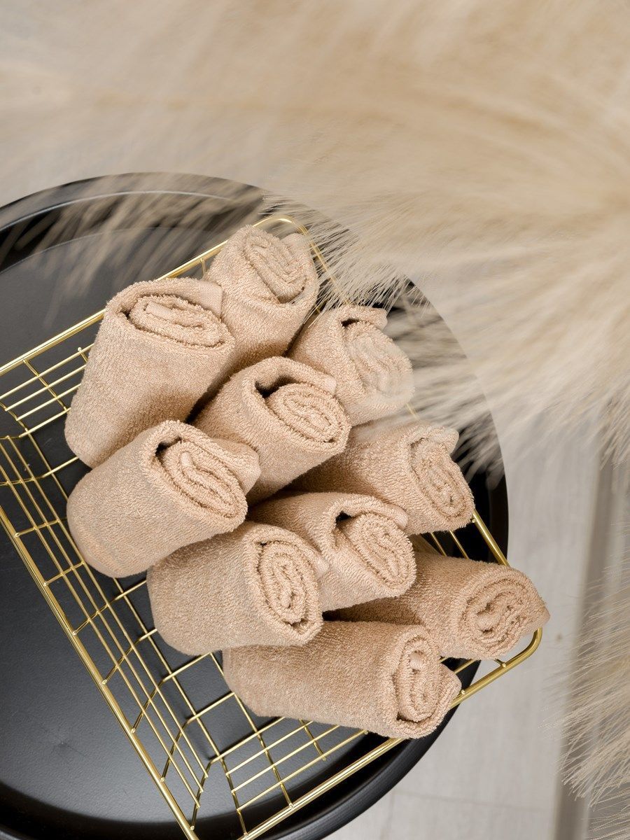 снимок Набор махровых салфеток 10 шт ( 30*30 ) бежевый от магазина BIO-TEXTILES ОПТ