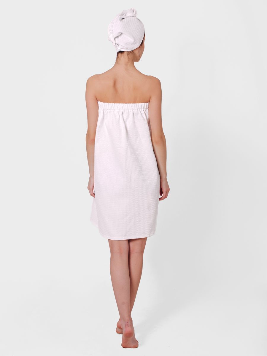 снимок Набор для сауны вафельный белый от магазина BIO-TEXTILES ОПТ