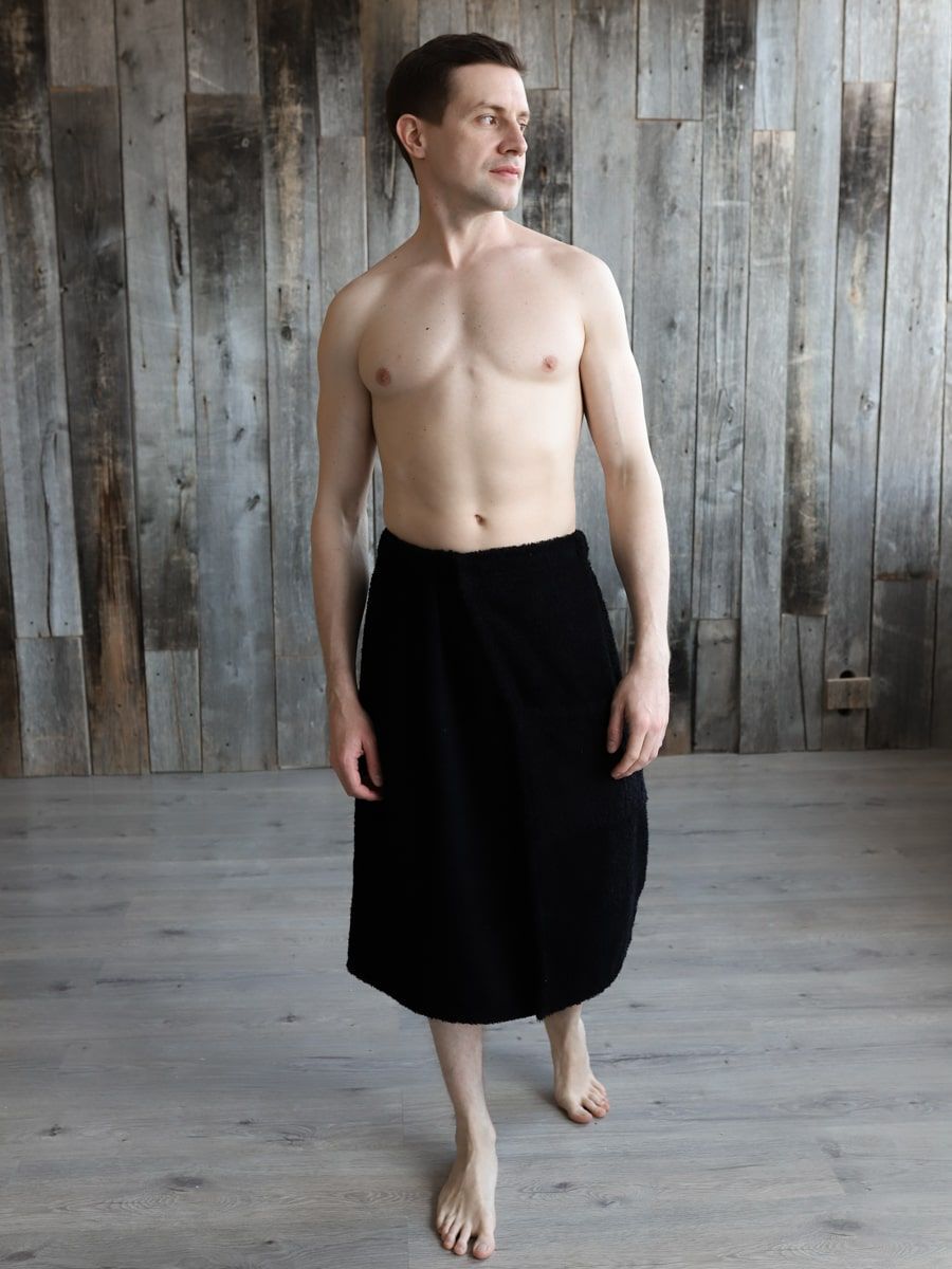 снимок Набор для сауны мужской черный (заказ от 20шт.) от магазина BIO-TEXTILES ОПТ