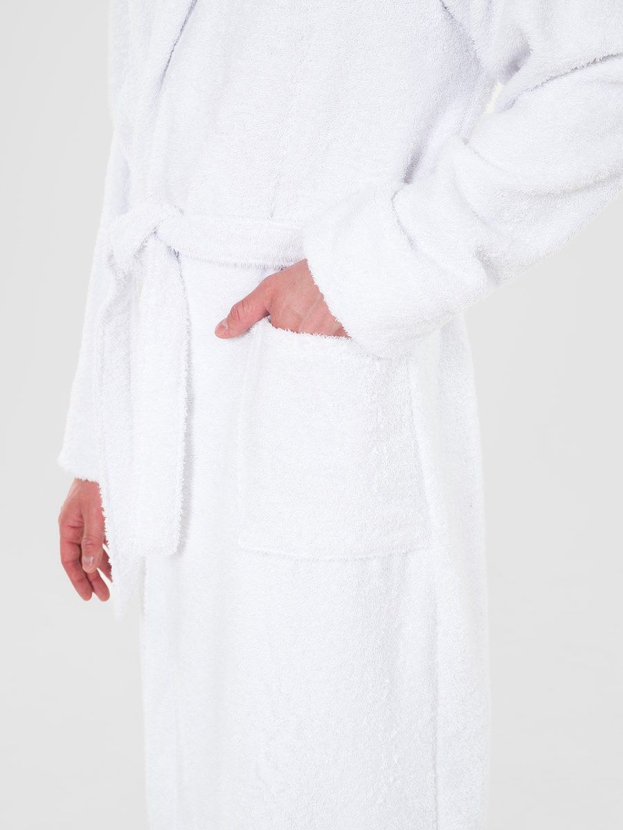 снимок Халат махровый PandaHug Leonardo белый капюшон от магазина BIO-TEXTILES ОПТ